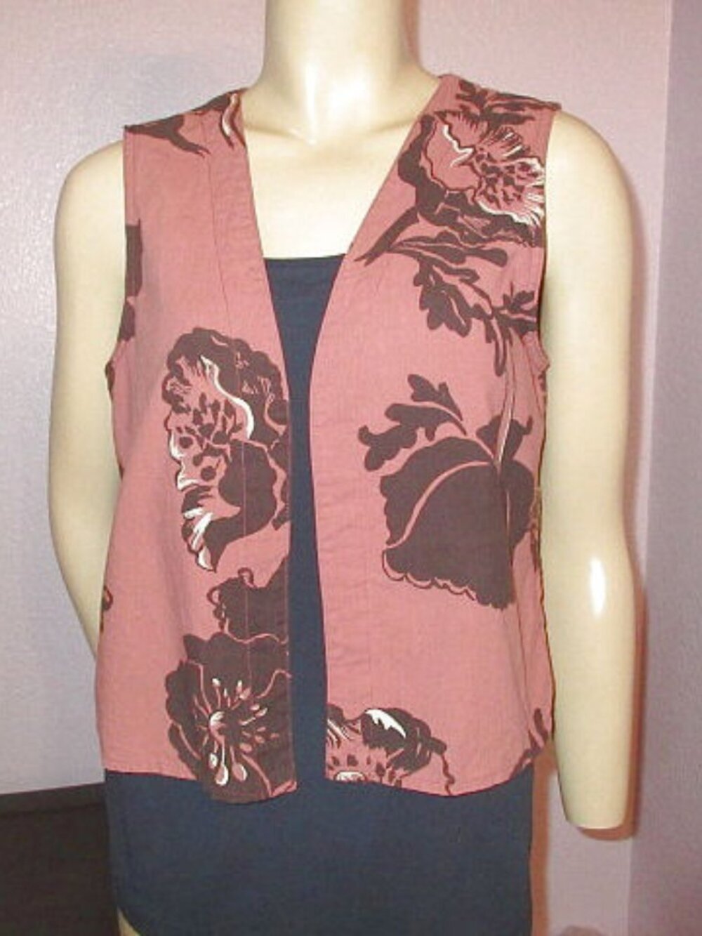 Vtg 70s Frankie Welch Floral Vest Womens S Western Cowgirl Bohemian Festival EUC